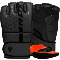 Рукавиці для ММА RDX F6 KARA Matte Black M (капа у комплекті) - Robinzon.ua
