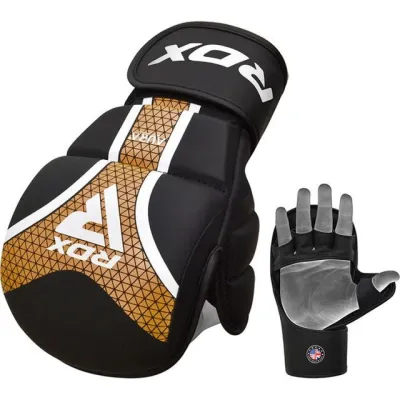 Рукавиці для ММА RDX SHOOTER AURA PLUS T-17 Black Golden M (капа у комплекті) - 1 - Robinzon.ua