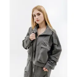 Жіноча ВІтровка Nike W NSW TP RPSTP JKT Сірий S (7dDV8487-050 S) - Robinzon.ua