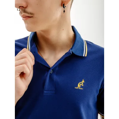 Чоловіча Футболка AUSTRALIAN 2-STRIPE PIQUE' POLO S-FIT Синій M (7dLSUPO0004-842B M) - 2 - Robinzon.ua