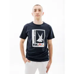 Мужская Футболка HELLY HANSEN SHORELINE T-SHIRT 2.0 Синий XL (7d34222-598 XL) - Robinzon.ua