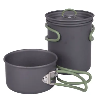 Набір посуду Bo-Camp Explorer 2 Pieces Hard Anodized Anthracite / Green (2200240) - 3 - Robinzon.ua