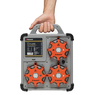 Комплект фонарей профессиональных Mactronic X-Flare (30 Lm) Red/Blue/Amber Recharg 12/220V (PSD0112) - 4 - Robinzon.ua