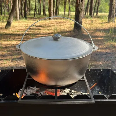 Казан КТА-10 алюмінієвий з дужкою та кришкою 10л - 4 - Robinzon.ua