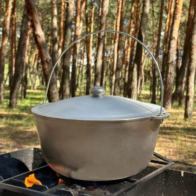 Казан КТА-10 алюмінієвий з дужкою та кришкою 10л - 3 - Robinzon.ua
