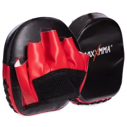 Лапа вигнута для боксу та єдиноборств MAXXMMA MP04 розмір 15x15x4 см чорний-червоний - Robinzon.ua