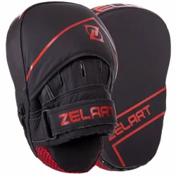 Лапа вигнута для боксу та єдиноборств Zelart VL-3148 25x18x5 см чорний-червоний - Robinzon.ua