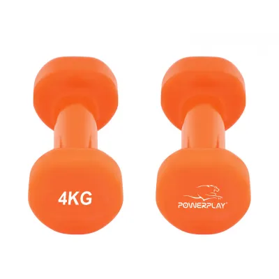 Гантель виниловая PowerPlay 4125 Achilles 2*4 кг. Оранжевая (2шт.) - 5 - Robinzon.ua