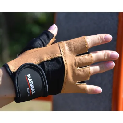 Рукавички для фітнесу та важкої атлетики MadMax MFG-444 Fitness Brown L - 3 - Robinzon.ua