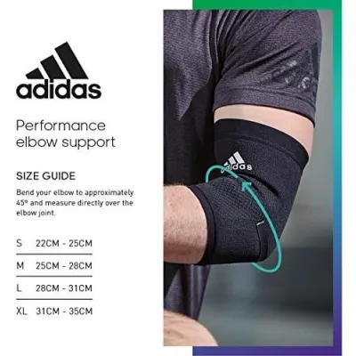 Фіксатор ліктя Adidas Performance Elbow Support чорний, фарбований Уні L ADSU-13333RD L - 2 - Robinzon.ua