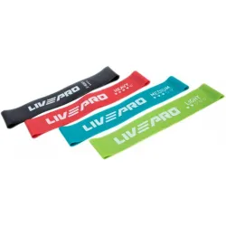 Набір фітнес гумок LivePro RESISTANCE LOOPS BANDS зелений, червоний, блакитний, чорний 4шт. 500x20мм LP8412 - Robinzon.ua