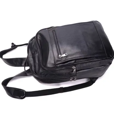 Шкіряний чоловічий рюкзак для ноутбука та поїздок Tiding Bag D3-93438 чорний - 5 - Robinzon.ua