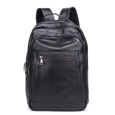 Шкіряний чоловічий рюкзак для ноутбука та поїздок Tiding Bag D3-93438 чорний - 3 - Robinzon.ua