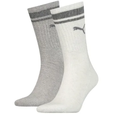 Шкарпетки Puma Unisex Crew Regular Stripe 2-pack 43-46 white/gray 261058001-002 Шкарпетки Puma Unisex Crew Regular Stripe 2-pack 43-46 white/gray 261058001-002 - Robinzon.ua