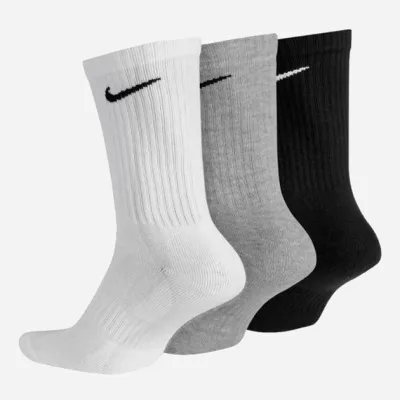 Чоловічі Шкарпетки Nike U NK EVERYDAY LTWT CREW 3PR чорний, білий, сірий Уні 46-50 SX7676-964 46-50 - Robinzon.ua