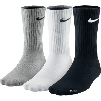 Чоловічі Шкарпетки Nike U NK PERF LTWT CREW 3PR Чорний, Білий, Сірий L (42-46) (SX4704-901 42-46) - Robinzon.ua