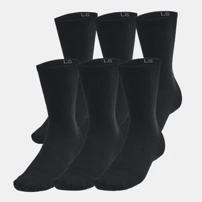 Чоловічі Шкарпетки UA Essential 6pk Crew Чорний M (1387058-001 M) - Robinzon.ua