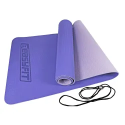 Килимок для йоги та фітнесу EasyFit TPE+TC 6мм двошаровий бузковий-св.бузковий - Robinzon.ua