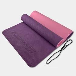 Килимок для йоги та фітнесу EasyFit TPE+TC 6мм двошаровий фіолетовий-рожевий - Robinzon.ua