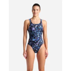 Купальник закритий для жінок Arena ROCKIN SWIMSUIT SWIM TECH MULT фіолетовий 42 008159-889 42 - Robinzon.ua