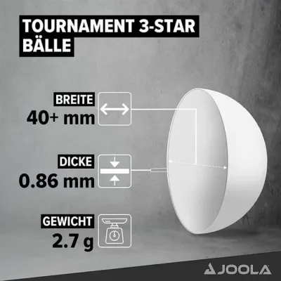 Мячики для настольного тенниса Joola Tournament 40+ 12 штт Белый (930812) - 2 - Robinzon.ua