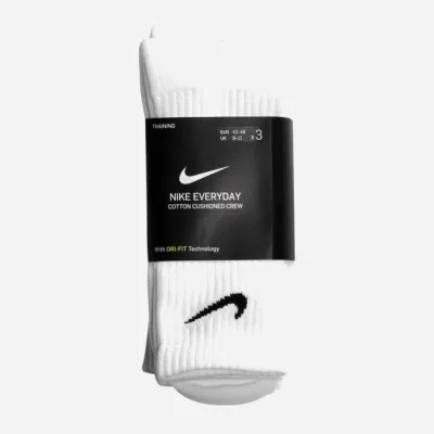 Чоловічі Шкарпетки Nike U NK EVERYDAY CUSH CREW 3PR Білий 34-38 (SX7664-100 34-38) - 2 - Robinzon.ua