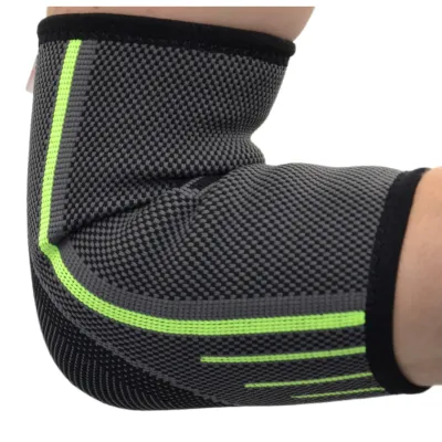 Компресійний налокітник MadMax MFA-283 3D Compressive elbow support Dark grey/Neon green (1шт.) L - 1 - Robinzon.ua