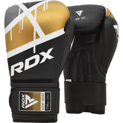 Боксерські рукавиці RDX F7 Ego Black Golden 10 унцій (капа в комплекті) - 1 - Robinzon.ua