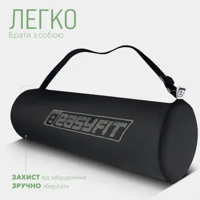 Килимок для йоги та фітнеса EasyFit TPE+TC 6мм двошаровий + Чохол зелений з сірим - 5 - Robinzon.ua