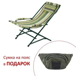 Кресло "Качалка" d20 мм (Текстилен, Зеленая полоска). - Robinzon.ua