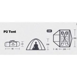 Двухместная палатка Naturehike P-Series темно-зеленая NH18Z022-P. - Robinzon.ua