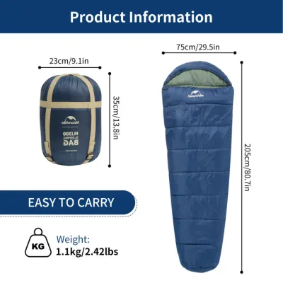 Спальник Naturehike MJ300 CNK2300SD014, темно-блакитний - 1 - Robinzon.ua