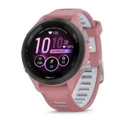 Смарт-годинник Garmin Forerunner 265s з чорним безелем, рожевим корпусом та рожево-сірим силіконовим ремінцем - Robinzon.ua