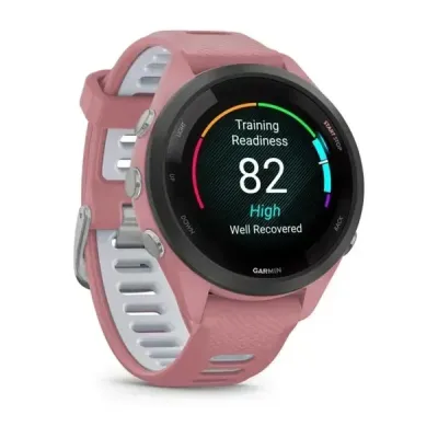 Смарт-часы Garmin Forerunner 265s с черным безелем, розовым корпусом и розовато-серым силиконовым ремешком - 2 - Robinzon.ua