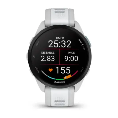 Смарт-годинник Garmin Forerunner 165, силіконовий ремінець кольору туманно-сірий/білий камінь - 1 - Robinzon.ua