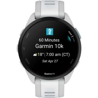 Смарт-годинник Garmin Forerunner 165, силіконовий ремінець кольору туманно-сірий/білий камінь - 5 - Robinzon.ua