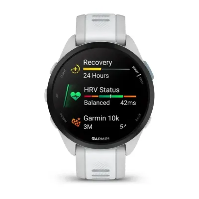 Смарт-годинник Garmin Forerunner 165, силіконовий ремінець кольору туманно-сірий/білий камінь - 2 - Robinzon.ua