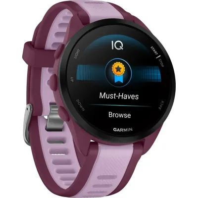 Смарт-годинник Garmin Forerunner 165 Music, силіконовий ремінець ягідно-бузковий - 3 - Robinzon.ua