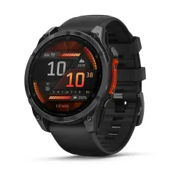 Смарт-годинник Garmin Fenix 8 – 47 мм, AMOLED, сланцево-сірий з чорним силіконовим ремінцем - Robinzon.ua