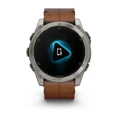 Смарт-годинник Garmin Fenix 8 – 51 мм, AMOLED Sapphire, титан з DLC-покриттям Carbon Gray та каштановим шкіряним ремінцем - 4 - Robinzon.ua