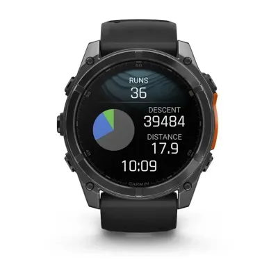 Смарт-годинник Garmin Fenix 8 – 51 мм, AMOLED, сланцево-сірий з чорним силіконовим ремінцем - 8 - Robinzon.ua