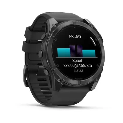 Смарт-годинник Garmin Fenix 8 – 51 мм, AMOLED, сланцево-сірий з чорним силіконовим ремінцем - 2 - Robinzon.ua