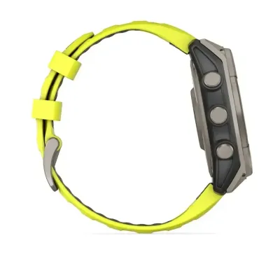 Смарт-годинник Garmin Fenix 8 – 47 мм, Solar Sapphire, титан з яскраво-жовтим/графітовим силіконовим ремінцем - 4 - Robinzon.ua