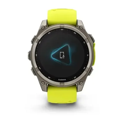 Смарт-годинник Garmin Fenix 8 – 47 мм, Solar Sapphire, титан з яскраво-жовтим/графітовим силіконовим ремінцем - 5 - Robinzon.ua