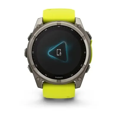 Смарт-годинник Garmin Fenix 8 – 51 мм, Solar Sapphire, титан з яскраво-жовтим/графітовим силіконовим ремінцем - 5 - Robinzon.ua