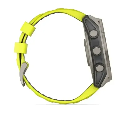 Смарт-годинник Garmin Fenix 8 – 51 мм, Solar Sapphire, титан з яскраво-жовтим/графітовим силіконовим ремінцем - 4 - Robinzon.ua
