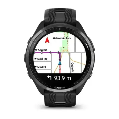Смарт-часы Garmin Forerunner 965 с карбоново-серым титановым безелем, черным корпусом и черно-серым силиконовым ремешком - 3 - Robinzon.ua