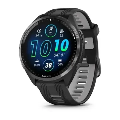 Смарт-часы Garmin Forerunner 965 с карбоново-серым титановым безелем, черным корпусом и черно-серым силиконовым ремешком Смарт-часы Garmin Forerunner 965 с карбоново-серым титановым безелем, черным корпусом и черно-серым силиконовым ремешком - Robinzon.ua