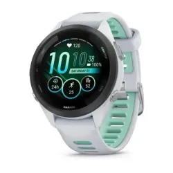 Смарт-годинник Garmin Forerunner 265s з чорним безелем, білим корпусом та біло-неотропік силіконовим ремінцем - Robinzon.ua