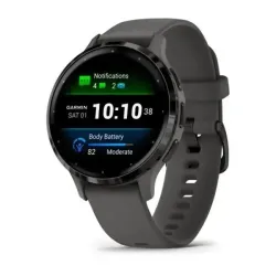 Смарт-годинник Garmin Venu 3s, безель з нержавіючої сталі з корпусом кольору гальки та силіконовим ремінцем - Robinzon.ua